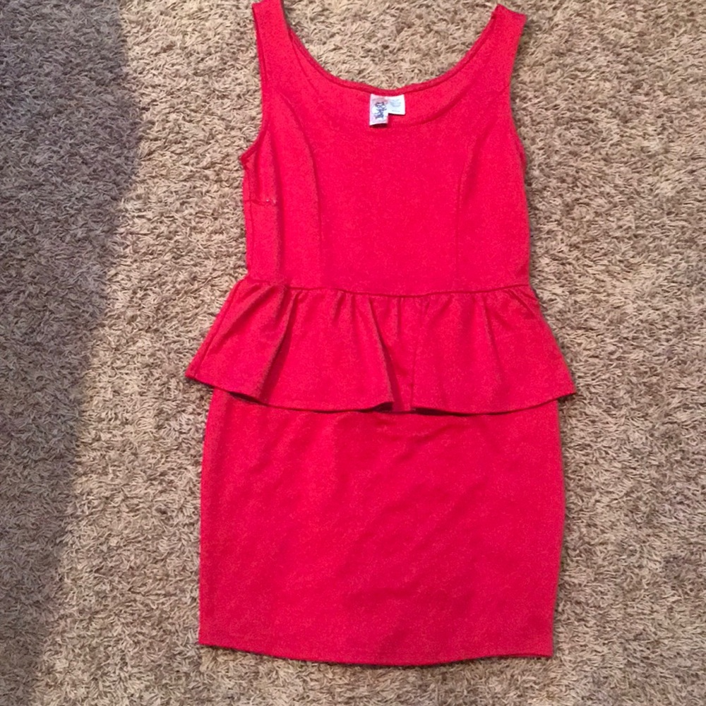 Hot pink peplum dress